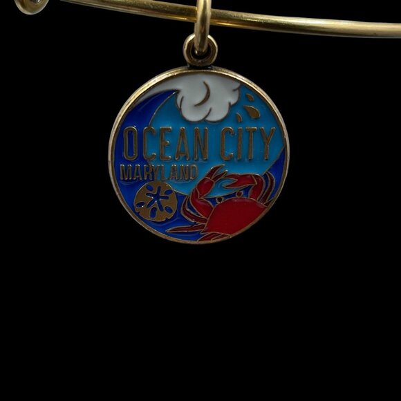Alex And Ani Ocean City Maryland Beach Bangle Bracelet Summer Nautical NWT - Picture 3 of 9